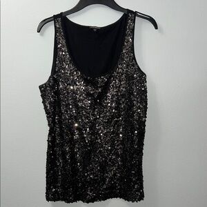 Express Black Sequin Tank Top